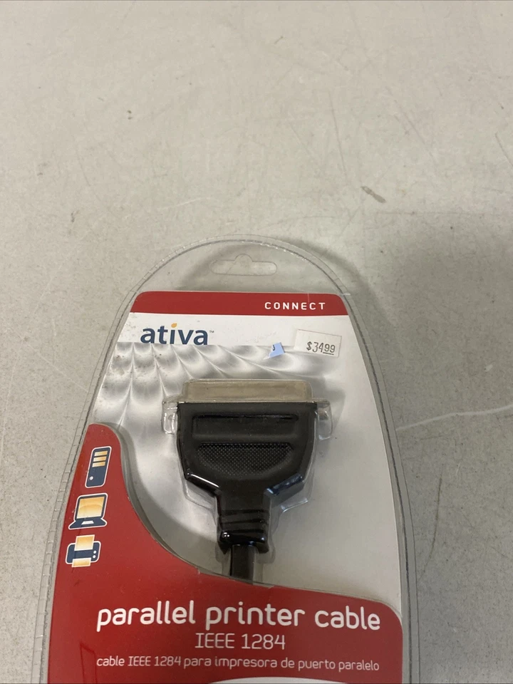 New IEEE-1284 DB25 Male DB25M to CEN36 10 Ft PARALLEL Printer Cable Black - Image 2 of 3