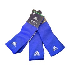 3 Adidas Baseball Over The Calf Socks Size Medium Blue Aeroready Compression NEW