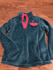 Patagonia Kids Synchilla Snap-T Fleece Pullover Teal Pink Size M 10 Youth