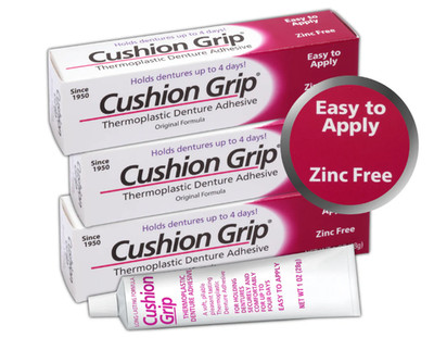 3er Pack US Cushion Grip Thermoplastischer Zahnersatzkleber/Soft Reliner 1oz 28g