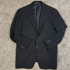 Armani Collezioni Vintage Black Wool Blazer 42R Drop 6 Made in Italy