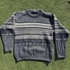 Weekend Wool Blend Jumper Size M Alpaca gray patterned Nordic design Crew Neck