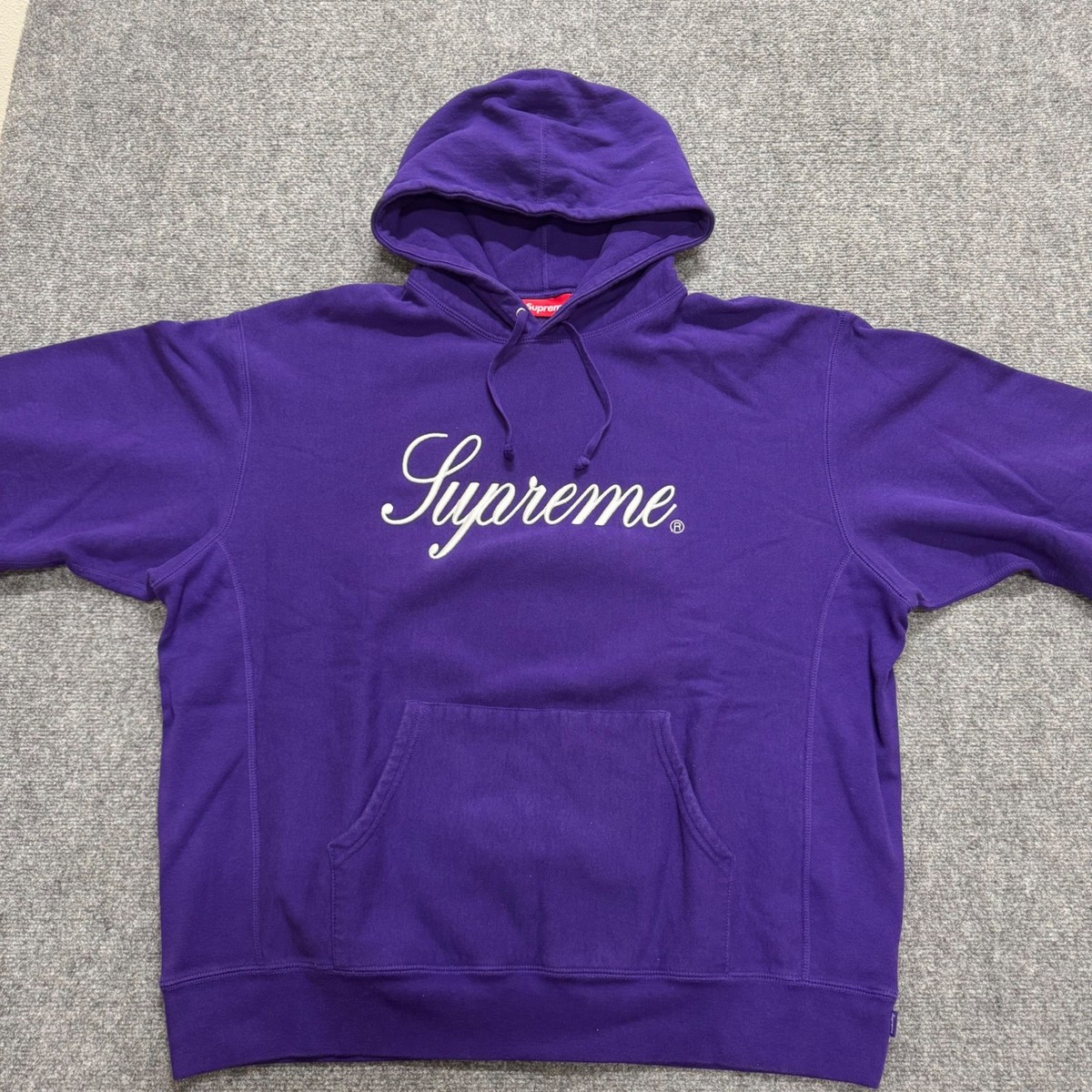 Supreme Hoodie Men's 2XL Purple Made In Canada Embroidered Script