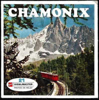 3 View-Master Stereo 3D Reels   C181-F, Chamonix, Grotte,Chapelle,Mont Blanc,GAF