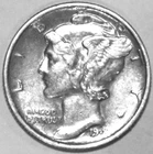 1941-P Mercury Dime - Extra Fine - 90% Silver - #3984ED FREE SHIPPING