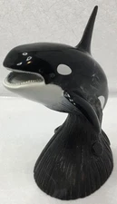Cook Company  Black Onyx Orca Whale Sculpture