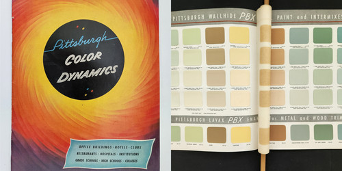 1947 vintage PITTSBURGH PAINTS COLOR DYNAMICS sales ad book plate glass company