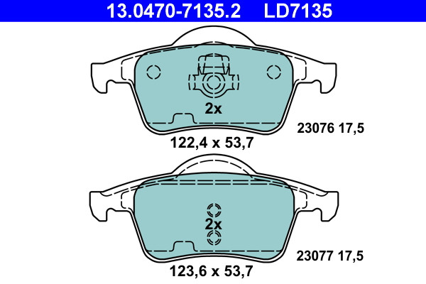 Rear ATE 13.0470-7135.2 Brake Pad Set, disc brake for VOLVO