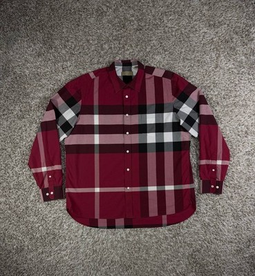 Burberry London Check Button-Down Long Sleeve Shirt Men's Size 3XL