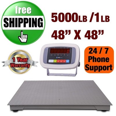 5000 lb Floor Scale 48''x48'' (4'x4')Pallet Platform Scale with PS-IN108 Indicator
