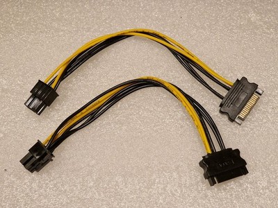2x 15Pin SATA auf 6Pin PCI-E Express Adapter Kabel für Grafikkarte