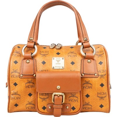 MCM Monogram Visetos Boston Pocket Handbag Tasche