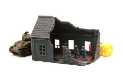 Normandy Small House Destroyed (Volume 1) 3D Printed Tabletop Wargaming Terrain