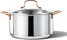 6.5 Qt Tri-Ply Stainless Steel Stockpot, Non-Toxic Stock Pot with Lid, Soup Pot 
