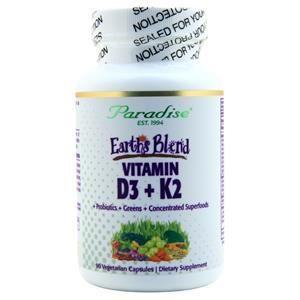 Paradise Herbs Earth's Blend Vitamin D3 + K2  90 vcaps
