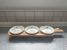 3teiliges Snackschalen Set im Holzständer