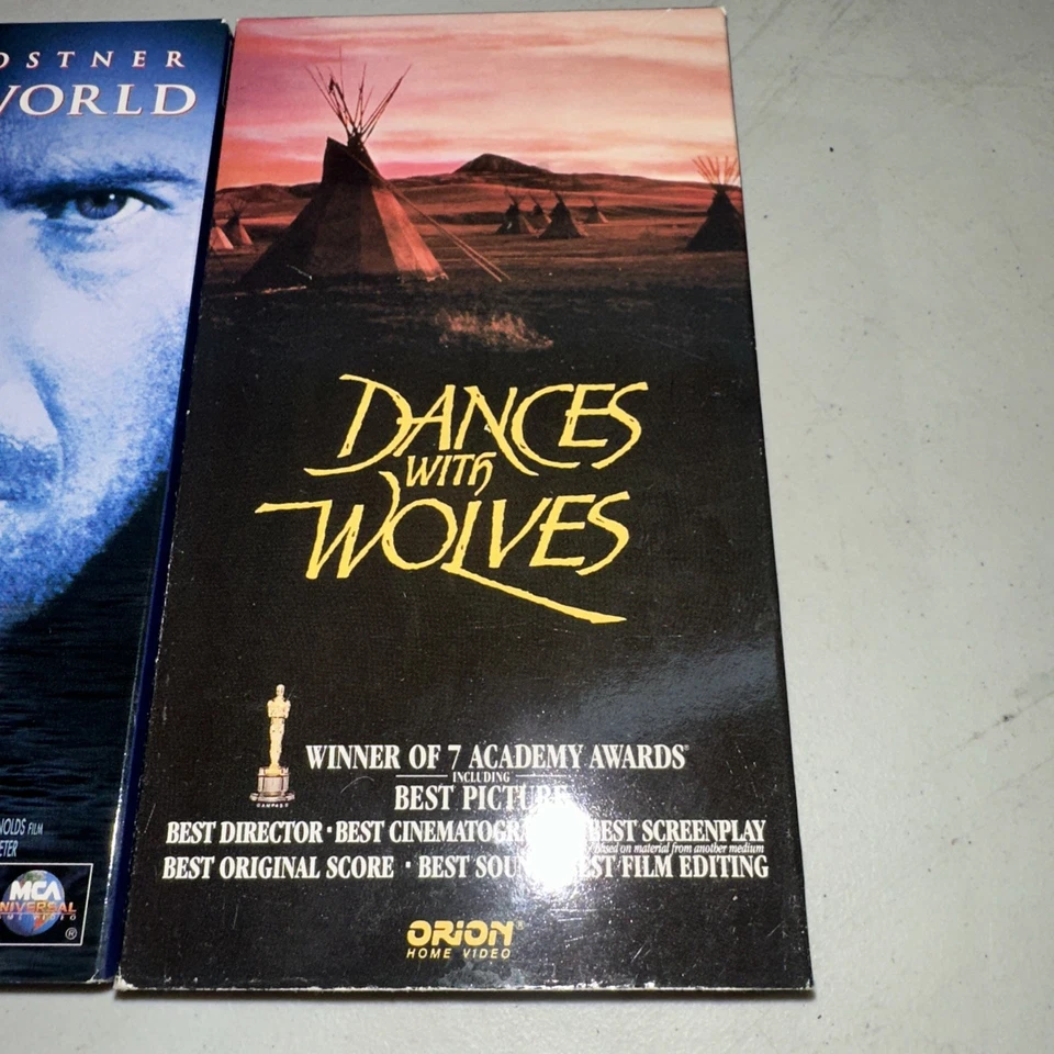 1990s Themed Set Of 2 VTG Kevin Costner Movies Dances With Wolves & Water World - Image 3 of 4