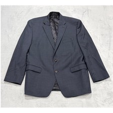 Lauren Ralph Lauren Mens Blazer 44 R Blue Glen Plaid 100 Wool Two Button Jacket