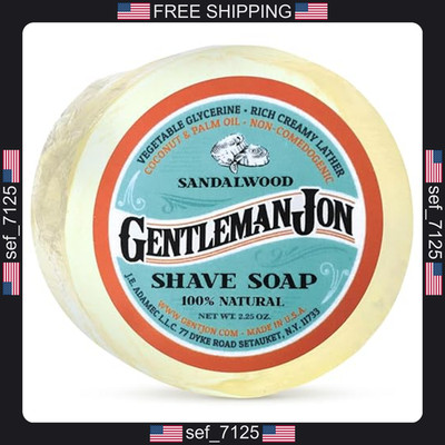 Gentleman Jon Sandalwood Shaving Soap for Men - Creates the Perfect Lather -