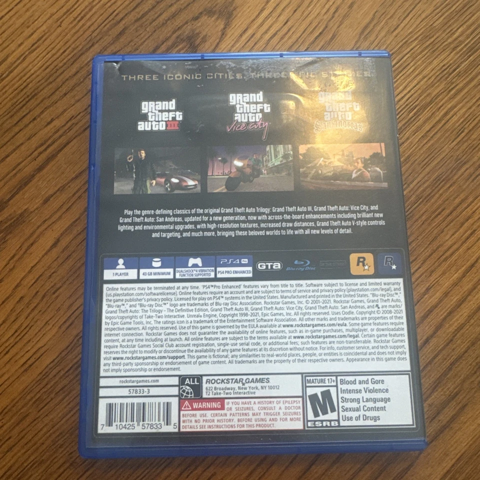 Grand Theft Auto: The Trilogy Definitive Edition (Sony PlayStation 4) PS4 Foto 4 de 4