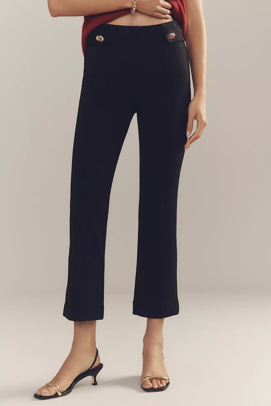 Anthropologie Maeve The Poppy Slim Kick-Flare Pants Stretch L
