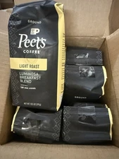 Peet's Luminosa Breakfast Blend, Light Roast Ground Coffee 6pack Check Bb
