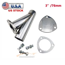 3 inch Stainless Steel Y Exhaust Pipe Exhaust Y Pipe with Seal & Flange Gasket