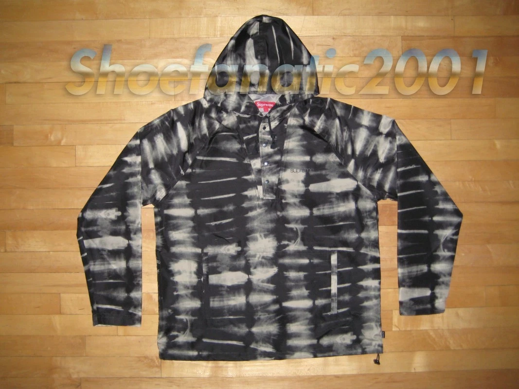 Supreme Tie Dye Pull Over Jacket L Large Black Acid Camo Box Logo