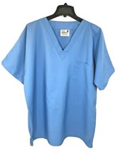 BODY GARDZ Men  s Large Scrub Shirt Top Blue polyester Microfiber w/ Pocket GUC