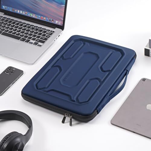 Laptophülle mit Griff Stoßfest Computertasche Wasserdicht 14 Zoll Dunkelblau - Bild 5 von 8
