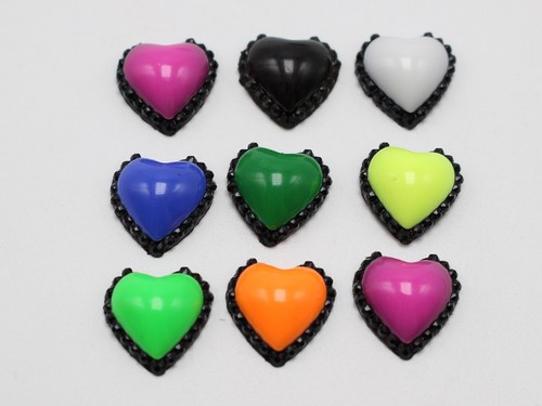 100 cabujones de estrás de respaldo plano acrílico color esmalte mezclado varias formas - Imagen 11 de 11