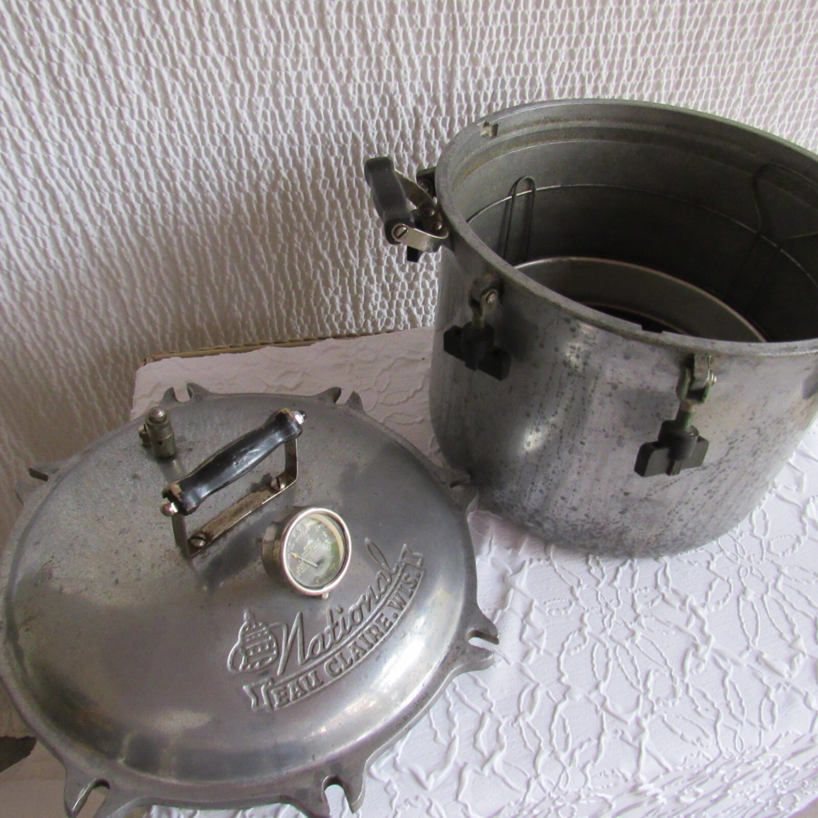 Vintage Pressure Cooker Rare 3 Handle original Pieces Engraved 100 Year Untested