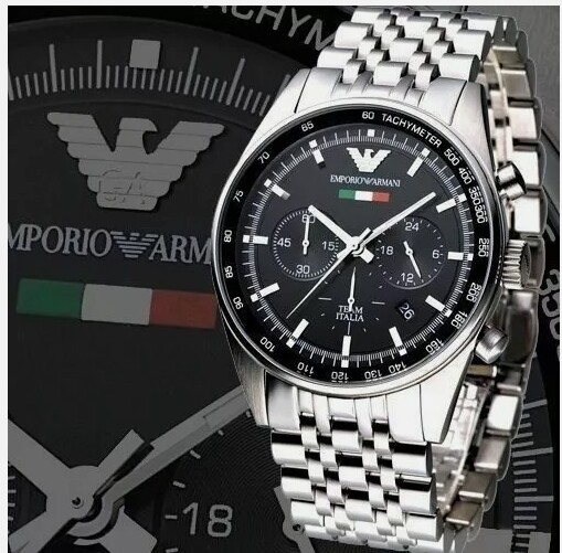 Emporio Armani AR5983 Sportivo Men's Watch - Silver Stainless Steel Bracelet