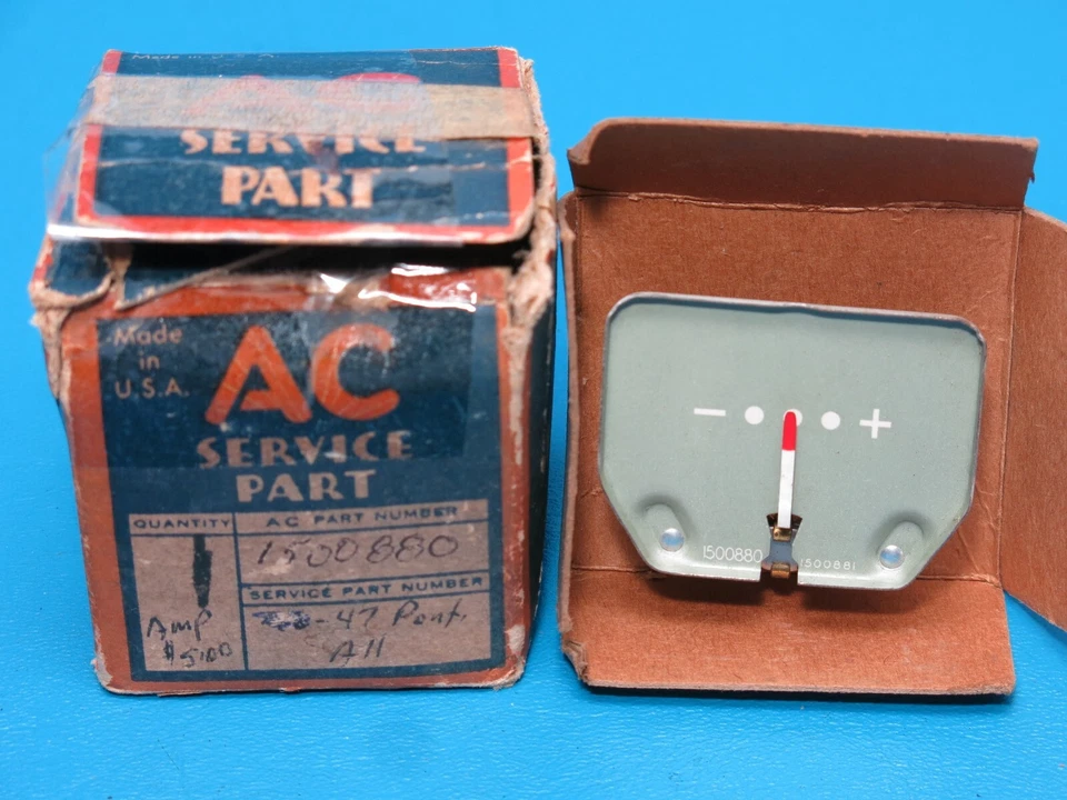Nuevo de Lote Antiguo GM AC 1947 Pontiac Streamliner Torpedo Amperímetro Amplificador Calibre 1500880 Foto 2 de 3
