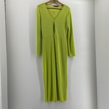 Nasty Gal Womens Dress Size 14 Lime Green Stretch Cut Out Holiday Evening Wear