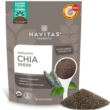 Navitas Organics Chia Seeds 1 Pound USDA Organic Superfood Omega 3 Fiber Protein