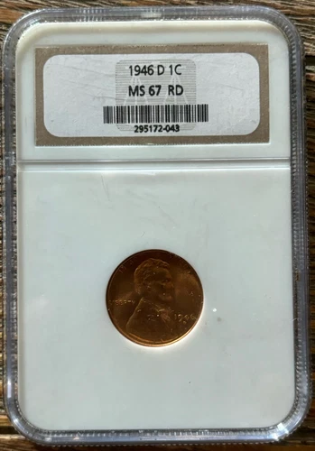 1946-D Lincoln Wheat Cent Graded NGC MS67 Red