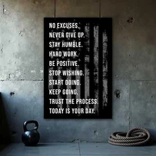 Fitness Motivation Poster - Home Gym Wall Art Print