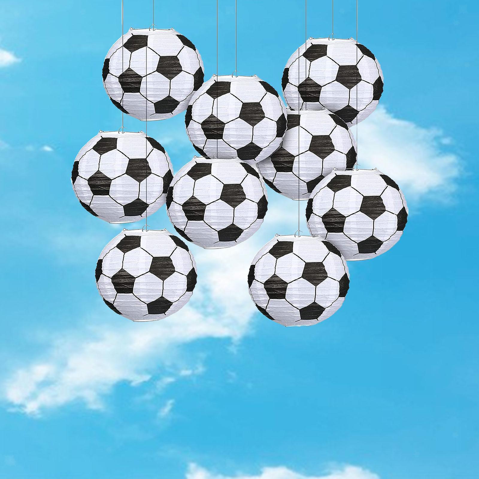 10Pcs Soccer Ball Paper Lanterns for Table Soccer Themed Birthday Party