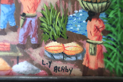 Listed Artist L Y Alaby Haitian Framed Original Painting