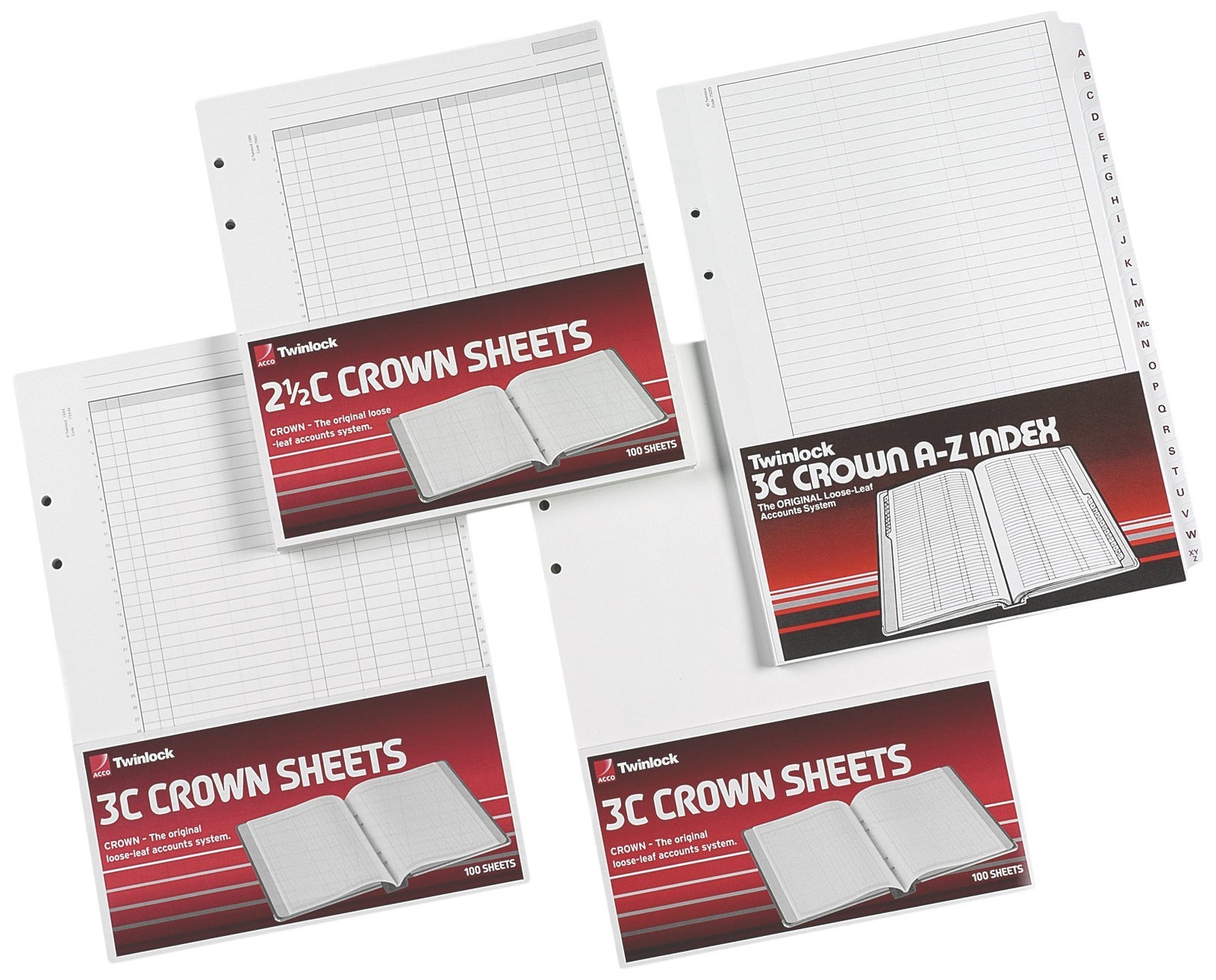 Rexel Twinlock Crown 3C Refill Sheets Treble Cash (Pack of 100 Sheets),White