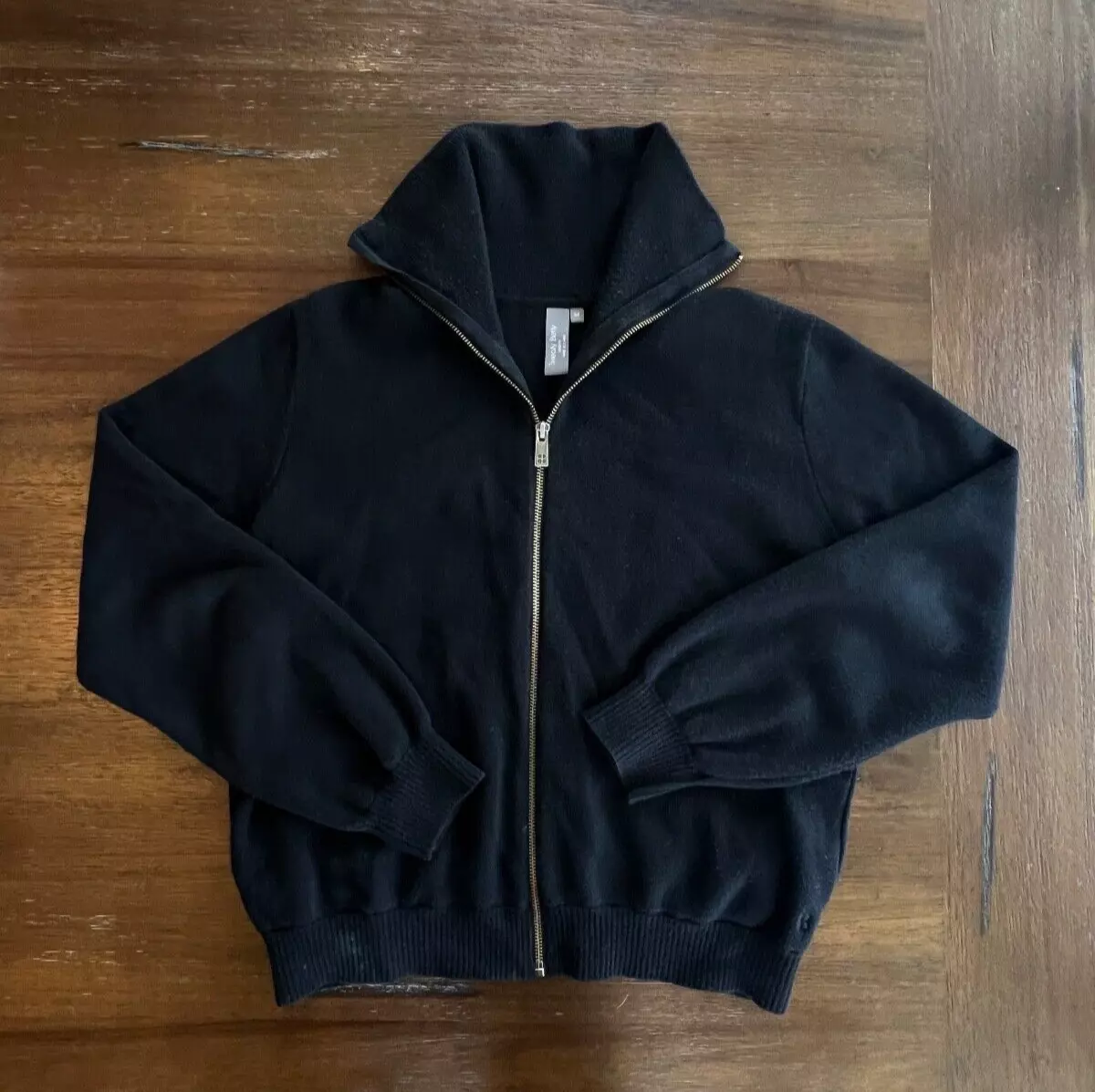 sweaty-betty wool blend cowl neck zip athleisure jacket
