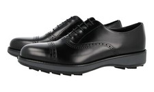 PRADA Golf Sole Leather Oxford Brogue Dress Shoes - Black NEW -  US 10 EU 43