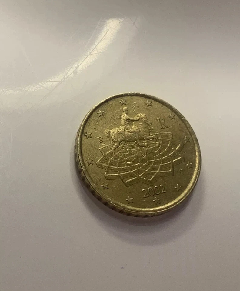 50 Euro Cent 2002 Italia, Collectors item with extreme rare embossing error - Image 4 of 4