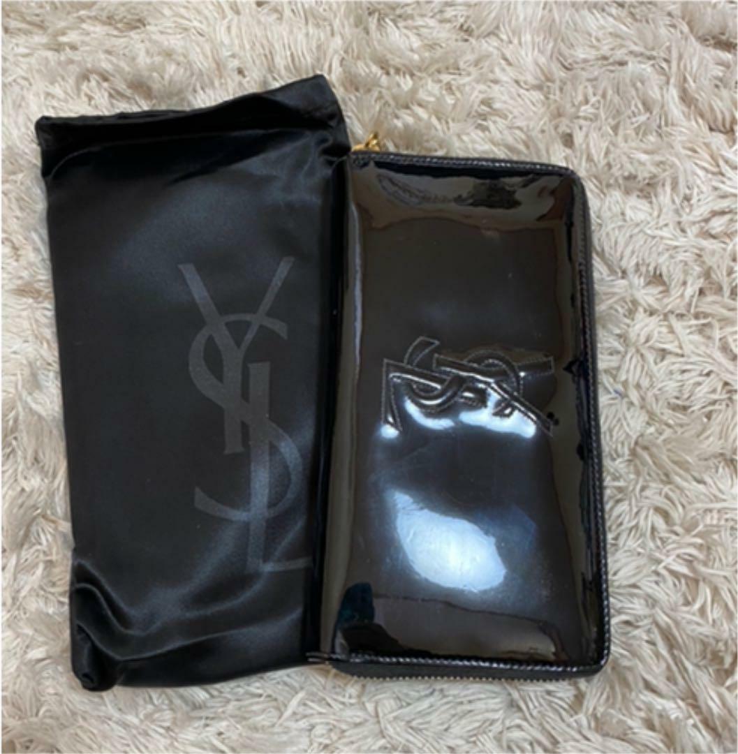 Auth Saint Laurent Zip Purse # 4604 Long Wallet YSL Black