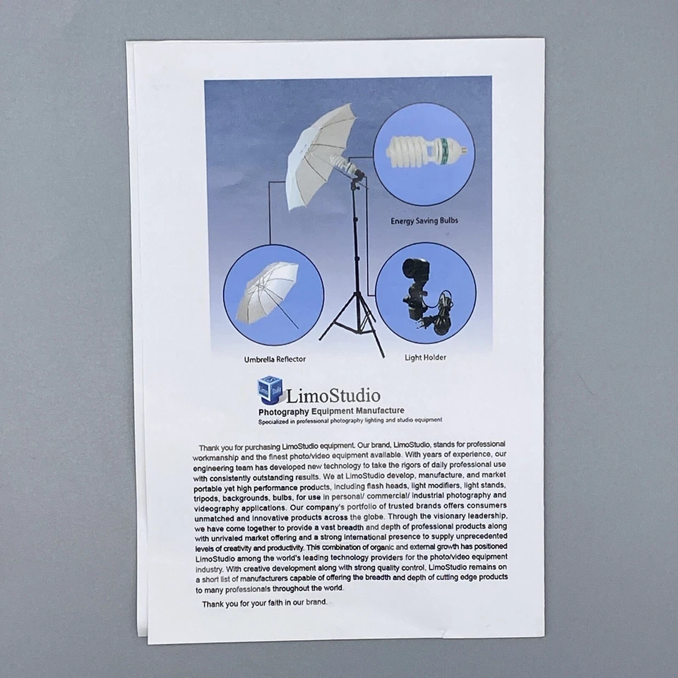 LimoStudio Photo Umbrella Reflector Diffuse Continuous Lighting Kit AGG1754 - Image 4 of 4