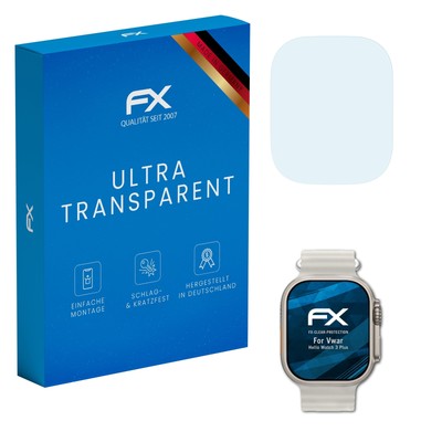atFoliX 3x Displayschutzfolie für Vwar Hello Watch 3 Plus Schutzfolie klar Folie