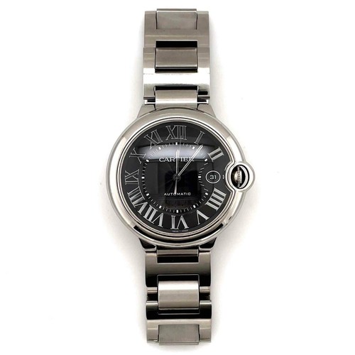 Cartier Ballon Bleu Stainless Steel 42 mm Men's Watch Black Di...