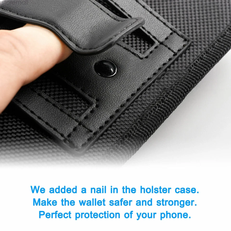 For iPhone Samsung Phone Case Leather Belt Clip Pouch Holster Carry Cover Case - Image 4 of 4