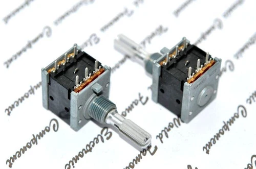 1pcs - ALPS RK20 100KMN Balance Dual Potentiometer Knurled Shaft - JAPAN